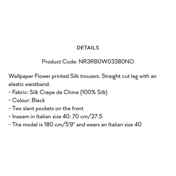 REDValentino NWOT Wallpaper Floral 100% Silk Pants Size Medium - Picture 3 of 10